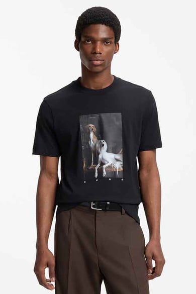ΜΠΛΟΥΖΑ T-SHIRT HUGO - 002 ΜΑΥΡΟ